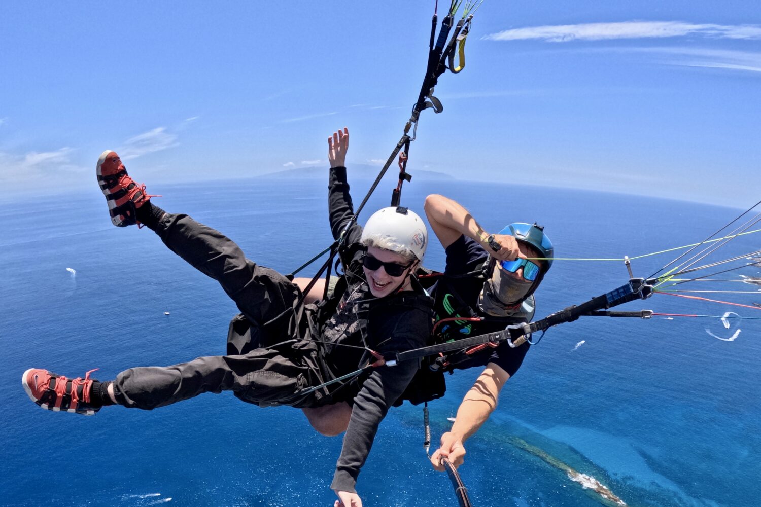 Vuelo acrobático en parapente biplaza sobre Costa Adeje-Tenerife Sur