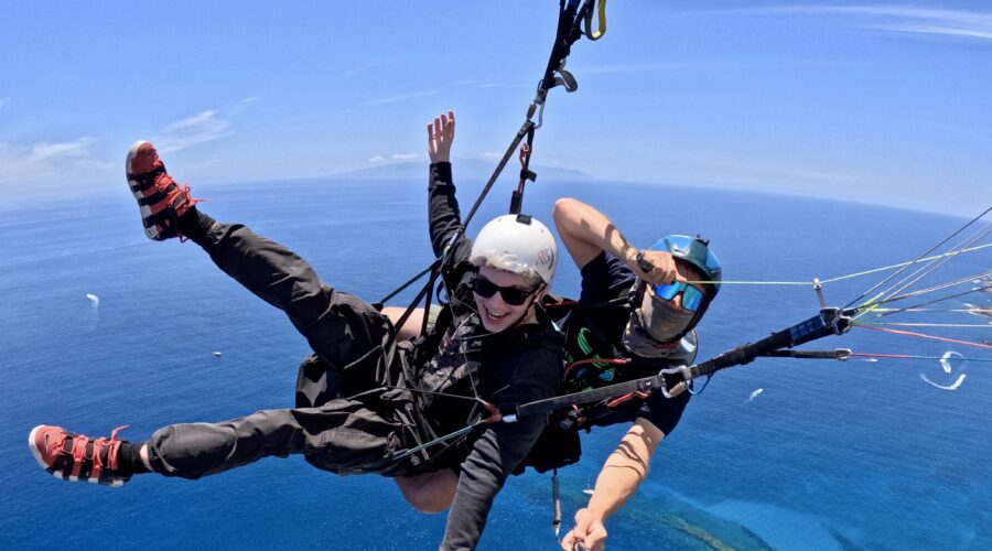 Tandem paragliding acrobatic flight over Costa Adeje - Tenerife South