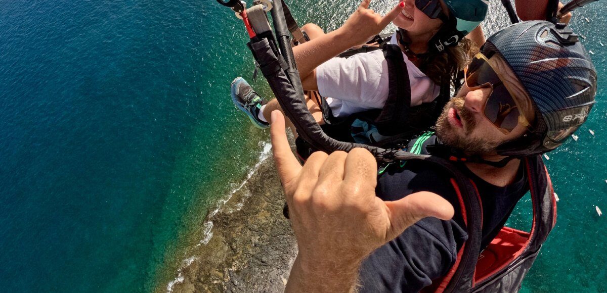 volando en parapente en familia en tenerife sur
